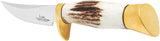 Premium Hibben Whitetail Skinner Knife 4in Stainless Blade Stag Handle Brass Guard for Hunters by Hibben