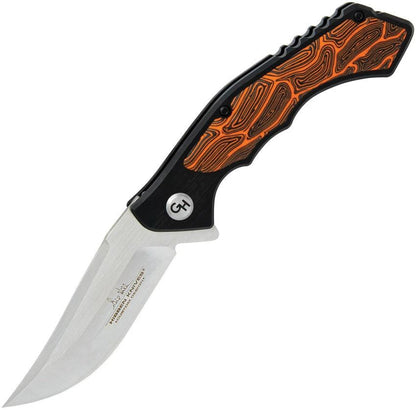 Hibben Whirlwind Hellfyre Linerlock Knife Satin Blade 7Cr17MoV Aluminum Handle Pocket Clip For EDC Enthusiasts by Hibben