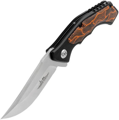 Hibben Whirlwind Hellfyre Linerlock Knife Satin Blade 7Cr17MoV Aluminum Handle Pocket Clip For EDC Enthusiasts by Hibben