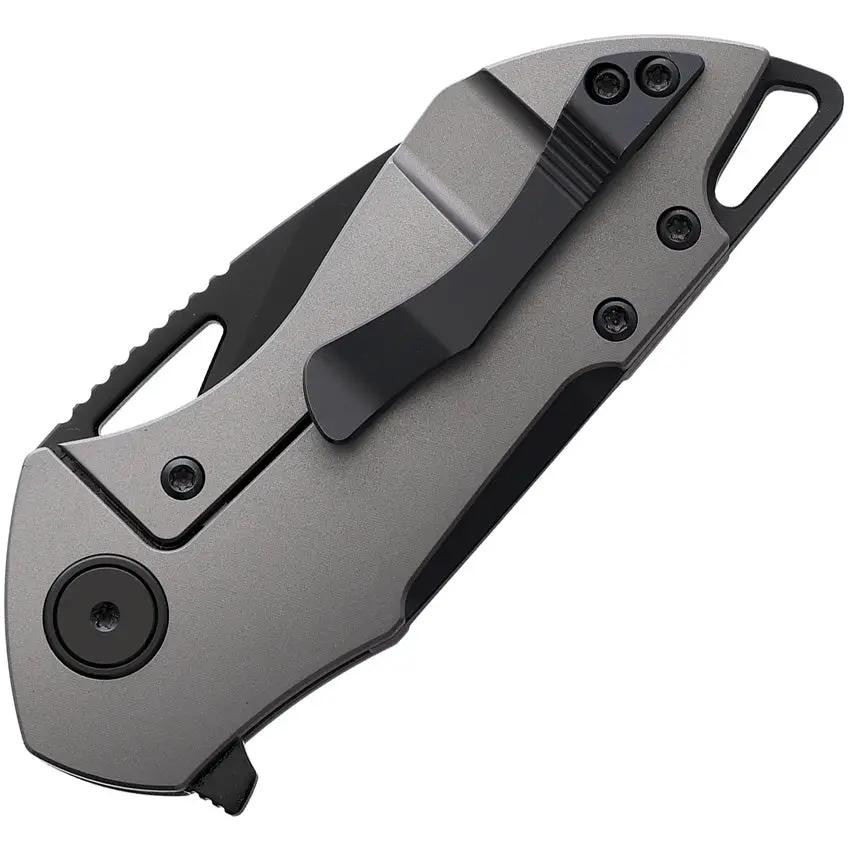 Grissom Knife And Tool Riverstone Framelock Black Gray M390 Blade Black PVD Finish - DLC Titanium Handle by Grissom Knife & Tool