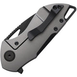 Grissom Knife And Tool Riverstone Framelock Black Gray M390 Blade Black PVD Finish - DLC Titanium Handle by Grissom Knife & Tool
