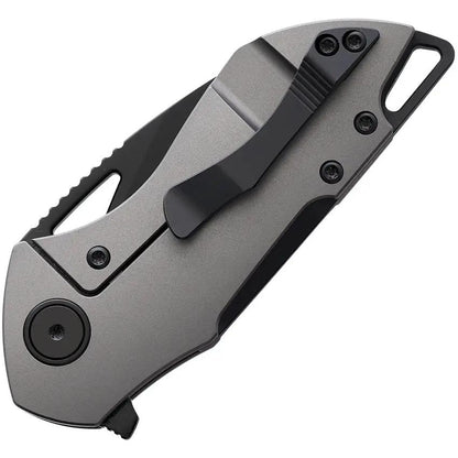 Grissom Knife And Tool Riverstone Framelock Black Gray M390 Blade Black PVD Finish - DLC Titanium Handle by Grissom Knife & Tool