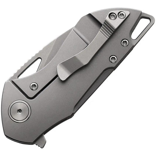 Grissom Knife & Tool Riverstone Framelock SW - Bohler M390 Blade, Stonewashed Titanium Handle, 4 Inch Closed by Grissom Knife & Tool