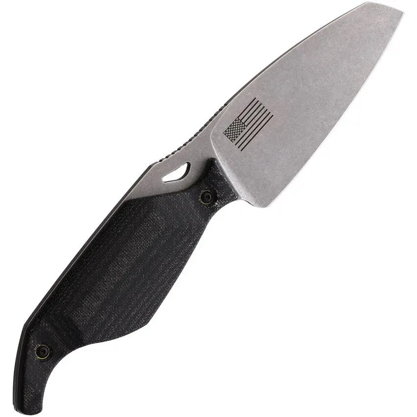 Grissom Knife And Tool Riverstone Fixed Blade - S35VN Blade Black Canvas Micarta Handle Full Tang by Grissom Knife & Tool