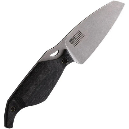 Grissom Knife And Tool Riverstone Fixed Blade - S35VN Blade Black Canvas Micarta Handle Full Tang by Grissom Knife & Tool