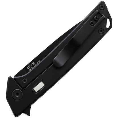 Glow Rhino Reactor Framelock Black PVD Coated S35VN Blade Titanium Handle With Tritium Front Inserts by Glow Rhino