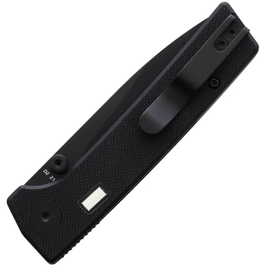 Glow Rhino Fermi Linerlock Black Green - D2 Tool Steel Blade With Black PVD Coating And Tritium Inlay by Glow Rhino