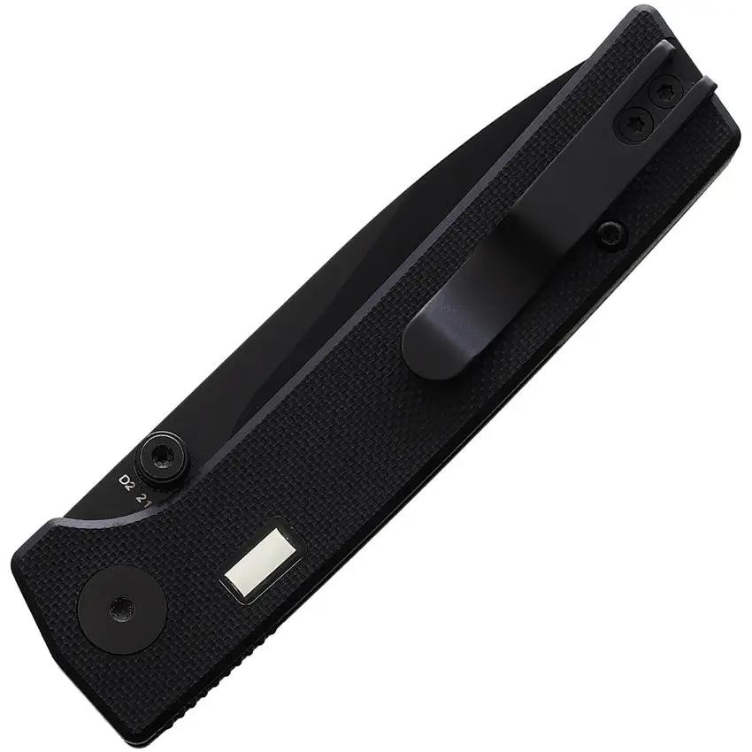 Glow Rhino Fermi Linerlock - Black D2 Tool Steel Blade With Green Tritium Inlay And Red Thumb Stud by Glow Rhino