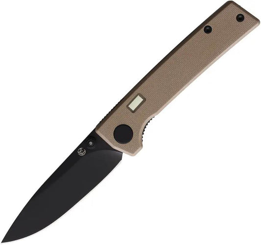 Glow Rhino Fermi Linerlock Black/Tan FERMI-DT-G10-Z-D2-XG-ZG by Glow Rhino