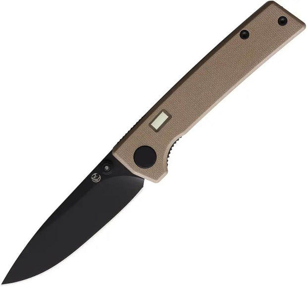 Glow Rhino Fermi Linerlock Black/Tan FERMI-DT-G10-Z-D2-XG-ZG by Glow Rhino
