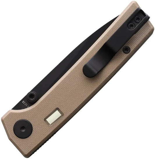 Glow Rhino Fermi Linerlock Black/Tan FERMI-DT-G10-Z-D2-XG-ZG by Glow Rhino