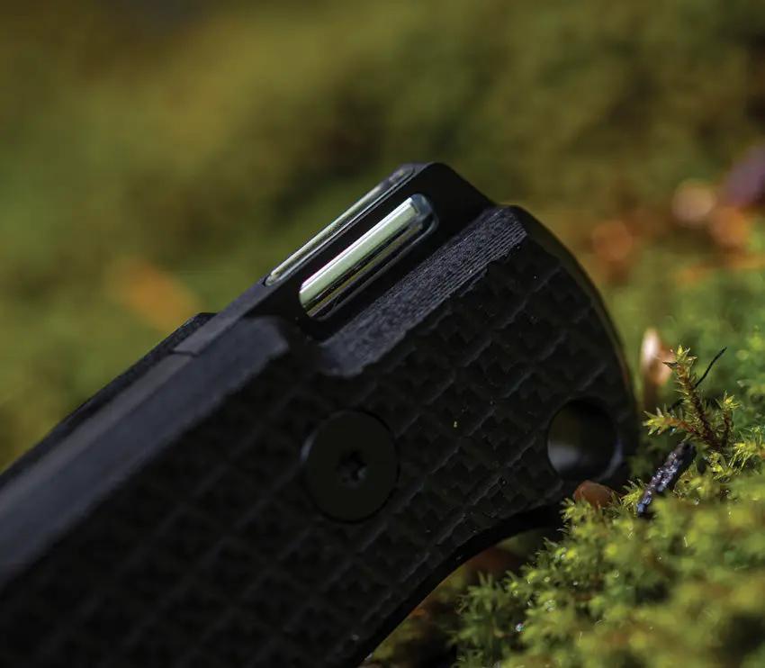 Glow Rhino Bohr Fixed Blade Knife - Black PVD Blade, DC-53 Steel, G10 Handle, Tritium Backspacer, Kydex Sheath by Glow Rhino