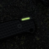 Glow Rhino Bohr Fixed Blade Knife - Black PVD Blade, DC-53 Steel, G10 Handle, Tritium Backspacer, Kydex Sheath by Glow Rhino