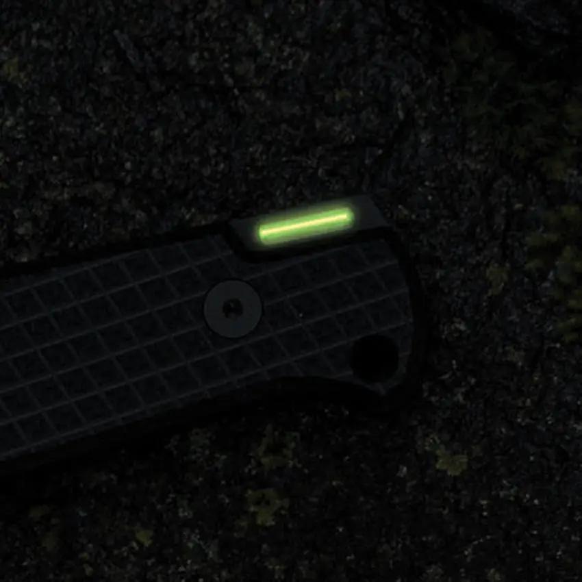 Glow Rhino Bohr Fixed Blade Knife - Black PVD Blade, DC-53 Steel, G10 Handle, Tritium Backspacer, Kydex Sheath by Glow Rhino