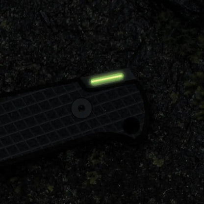 Glow Rhino Bohr Fixed Blade Knife - Black PVD Blade, DC-53 Steel, G10 Handle, Tritium Backspacer, Kydex Sheath by Glow Rhino