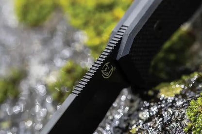 Glow Rhino Bohr Fixed Blade Knife - Black PVD Blade, DC-53 Steel, G10 Handle, Tritium Backspacer, Kydex Sheath by Glow Rhino
