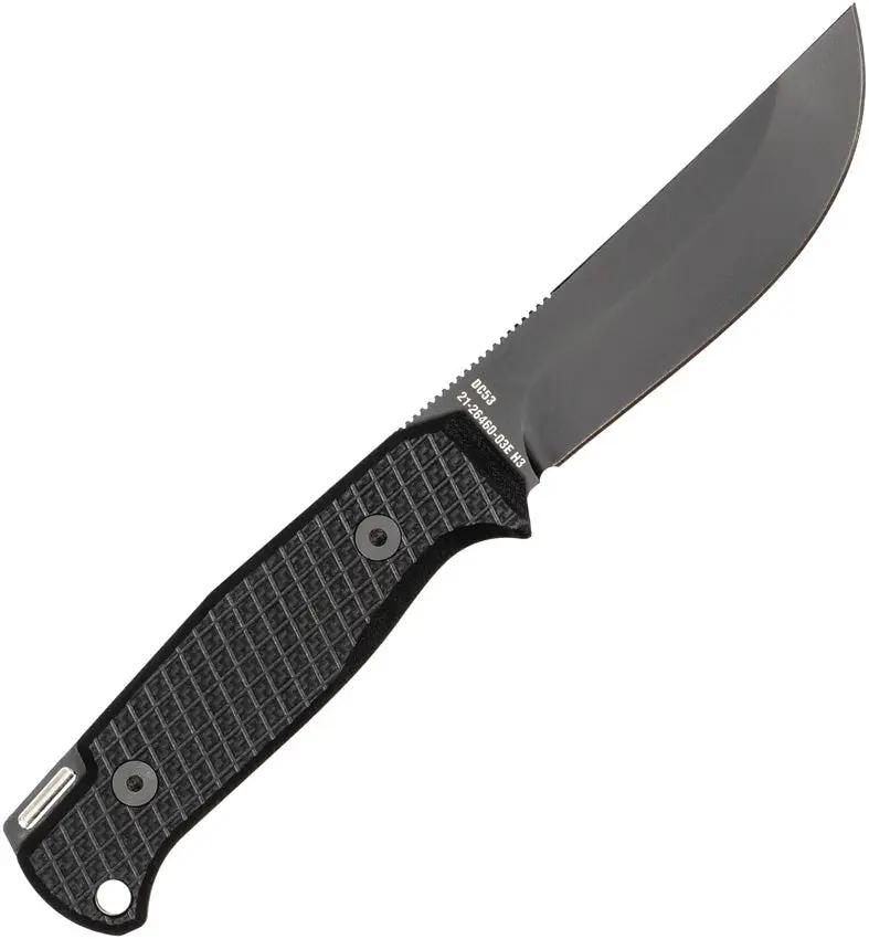 Glow Rhino Bohr Fixed Blade Knife - Black PVD Blade, DC-53 Steel, G10 Handle, Tritium Backspacer, Kydex Sheath by Glow Rhino