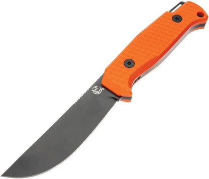 Glow Rhino Bohr Fixed Blade Orange G10 Handle - DC-53 Steel Full Tang With Tritium Backspacer And Kydex Sheath by Glow Rhino
