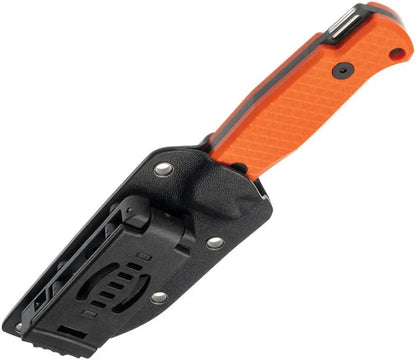 Glow Rhino Bohr Fixed Blade Orange G10 Handle - DC-53 Steel Full Tang With Tritium Backspacer And Kydex Sheath by Glow Rhino