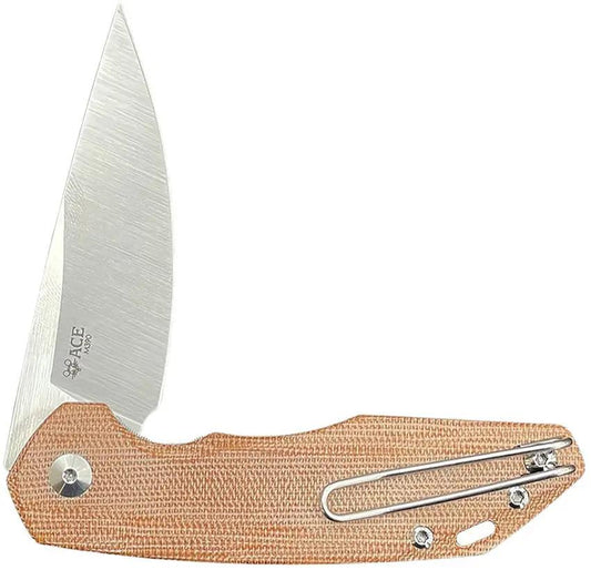 GiantMouse ACE Corta Linerlock Knife Natural Micarta M390 Blade EDC Enthusiasts Premium by Giant Mouse