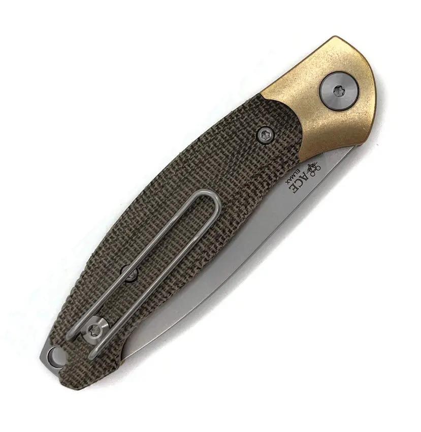 Giant Mouse ACE Farley V2 Slip Joint Knife Green Canvas Micarta Elmax Blade For EDC Enthusiasts by Giant Mouse