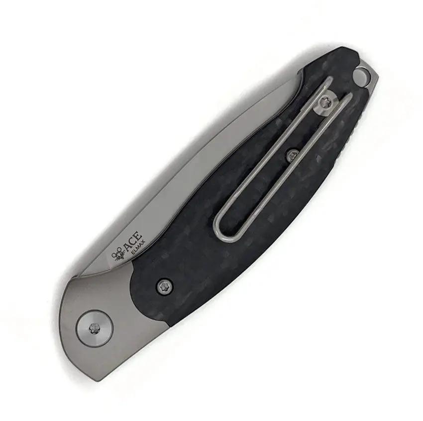 GiantMouse ACE Farley V2 Slip Joint Knife With Elmax Blade, Carbon Fiber Handle, Titanium Bolsters, EDC by Giant Mouse