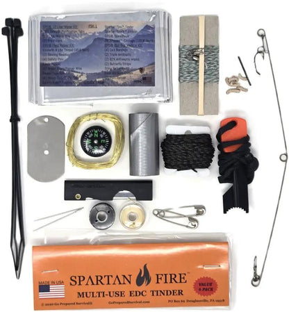 Go Prepared Survival PSK-1 Personal Survival Kit PSK-1 - Essential Compact Kit With Compass Fire Starter Mylar Blanket by Go Prepared Survival