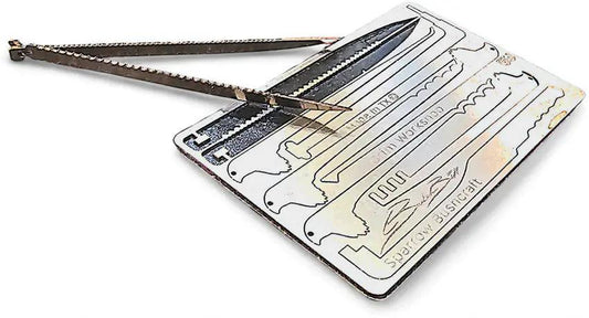 Grim Workshop Bill Rogue Survival Card - Dual Serration Saws Tweezers Lock Picking Kit Stainless Construction by Grim Workshop