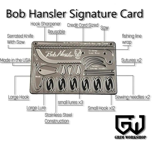 Grim Workshop Bob Hansler Survival Card Compact Multi Tool Card With Tool Retention System And Fishing Tools by Grim Workshop