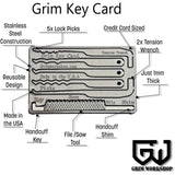 Grim Workshop Lock Picking And Escape Card - Surgical Grade Stainless Tool Retention System by Grim Workshop