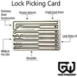 Grim Workshop Lockpick Card GWLOCKCRD - Surgical Stainless Lock Picks With Tool Retention System by Grim Workshop