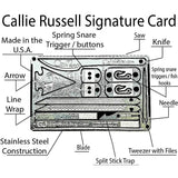 Grim Workshop Callie Russell Survival Card - Stainless Steel All In One Wilderness Tool With Reusable Retention System by Grim Workshop