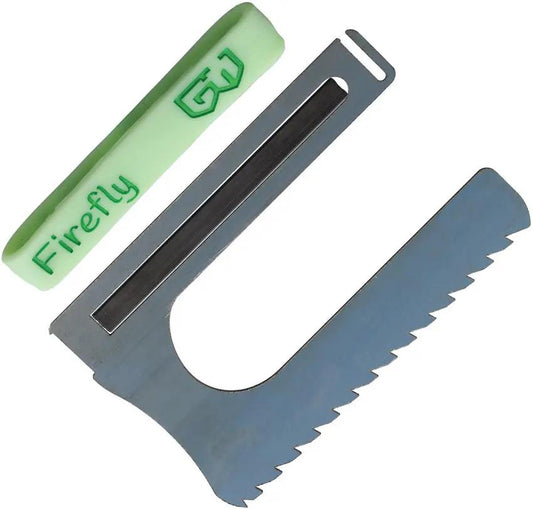 Grim Workshop Firefly Saw Survival Card - Hidden Ferro Rod, Glow In The Dark Silicone Handle, 1095HC Blade by Grim Workshop
