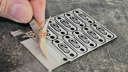 Grim Workshop Snare Card - Credit Card Size Stainless Survival Tool With Ten Hooks And Five Snare Locking Mechanisms by Grim Workshop