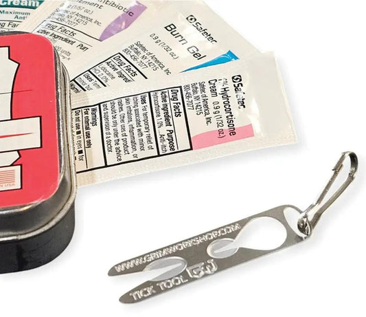 Grim Workshop Tick Remover Micro Tool - Stainless Open And Closed Face Tick Puller For Keychain And First Aid Kit by Grim Workshop