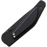 GT Knives Auto Button Lock DP Serrated - Automatic Opening ATS-34 Drop Point Blade Black Aluminum Handle by GT KNIVES