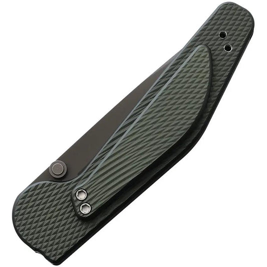GT Knives Auto Button Lock DP GT111 - Automatic Opening Knife With Brass Push Button And ATS-34 Drop Point Blade by GT KNIVES