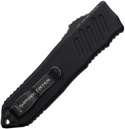 Guardian Tactical Auto Recon 040 OTF - Elmax Spear Point Blade Partially Serrated Black Aluminum Handle by Guardian Tactical