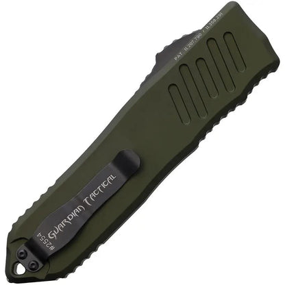 Guardian Tactical Auto Recon 040 OTF Knife - Automatic Opening, Elmax Steel Spear Point Blade, OD Green Handle by Guardian Tactical