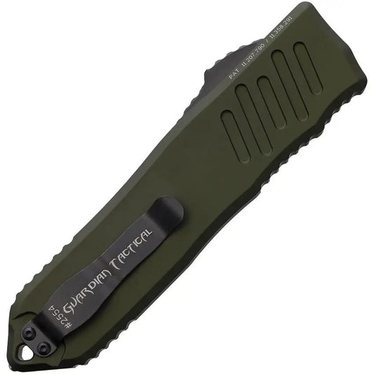 Guardian Tactical Auto Recon 040 OTF Knife - Automatic Opening, Elmax Steel Spear Point Blade, OD Green Handle by Guardian Tactical