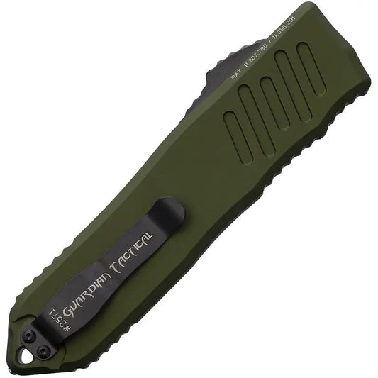Guardian Tactical Auto Recon 040 OTF - Automatic Opening With Elmax Spear Point Blade OD Green Aluminum Handle by Guardian Tactical