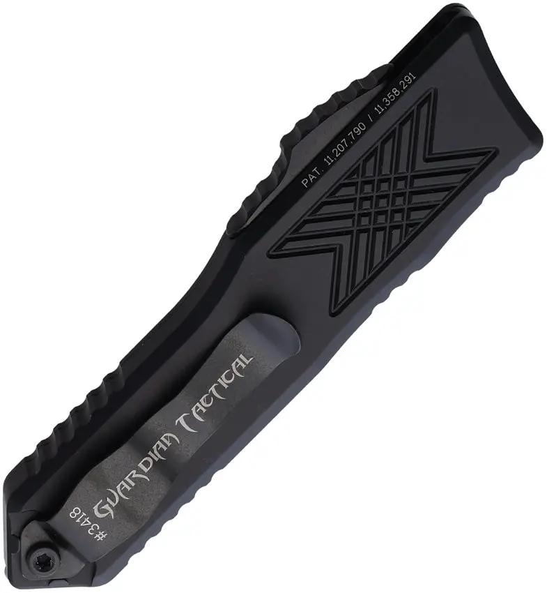 Guardian Tactical Auto GTX025 OTF Tac Blk 12-3111 - Automatic Opening Knife With Elmax Steel Drop Point by Guardian Tactical