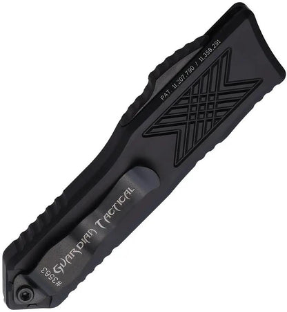 Guardian Tactical Auto GTX025 OTF Tanto Knife - Automatic Opening, Elmax Steel 2.5 Inch Black Blade, Glass Breaker by Guardian Tactical