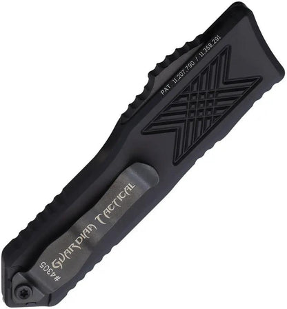 Guardian Tactical Auto GTX025 OTF - Automatic Opening Knife With 2.5 Inch Black Elmax Dagger Blade And Glass Breaker by Guardian Tactical
