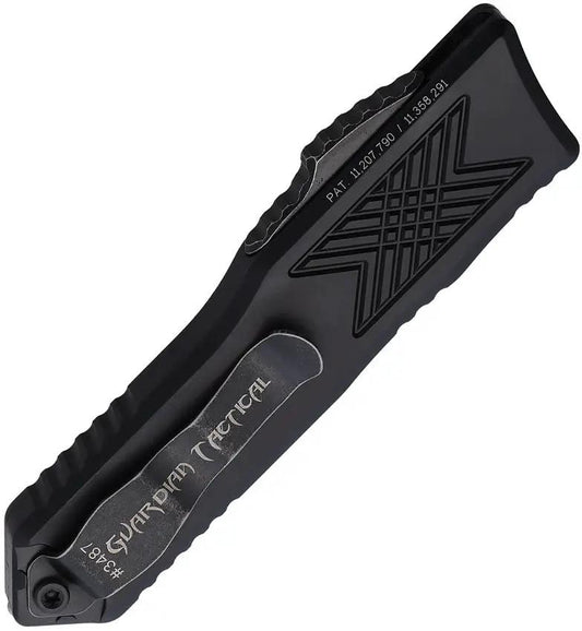 Guardian Tactical Auto GTX025 OTF Tanto Knife Automatic Opening Four Inch Closed Black Elmax Blade by Guardian Tactical