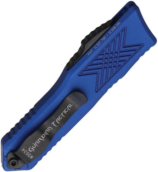 Guardian Tactical Auto GTX025 OTF Tanto - Automatic Opening Knife With Glass Breaker And Blue Aluminum Handle by Guardian Tactical