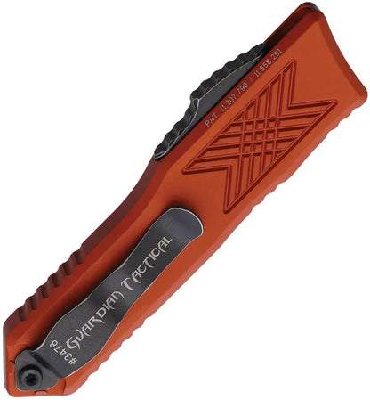 Guardian Tactical Auto GTX025 OTF Knife - Elmax Drop Point Blade 2.5in 4in Closed Burnt Aluminum Handle by Guardian Tactical