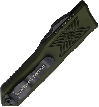 Guardian Tactical GTX025 OTF Tanto Auto Knife - Elmax Blade, Glass Breaker, OD Green Aluminum Handle by Guardian Tactical