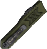Guardian Tactical Auto GTX025 OTF Knife - Elmax Blade, 2.5 Inch, 4 Inch Closed, OD Green Aluminum Handle Glass Breaker by Guardian Tactical