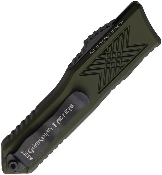 Guardian Tactical Auto GTX025 OTF Knife - Automatic Opening OD Green Aluminum Handle Elmax Drop Point Blade by Guardian Tactical